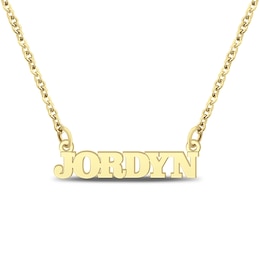 Block Name Necklace 24K Yellow Gold-Plated Sterling Silver 18&quot;