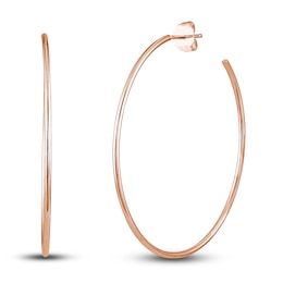 Round Wire Hoop Earrings 14K Rose Gold 40mm