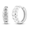 Thumbnail Image 1 of Puffy Huggie Earrings 14K White Gold 13.5mm