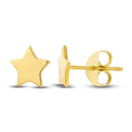 Star Stud Earrings 14K Yellow Gold