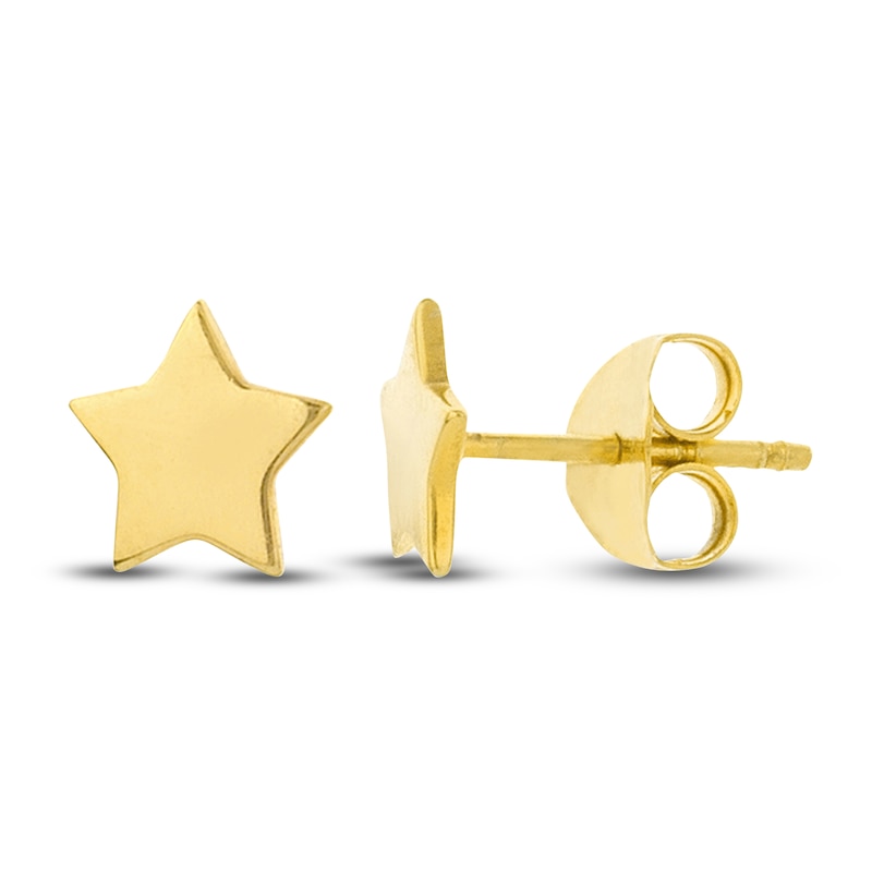 Main Image 1 of Star Stud Earrings 14K Yellow Gold