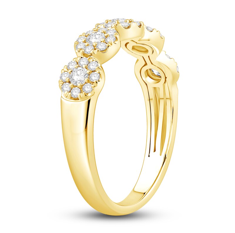 Main Image 2 of Diamond Halo Fashion Ring 1/2 ct tw Round 14K Yellow Gold