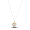 Thumbnail Image 1 of Heart & Cross Locket Necklace 14K Yellow Gold 13&quot;