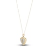 Thumbnail Image 2 of Heart & Cross Locket Necklace 14K Yellow Gold 13&quot;