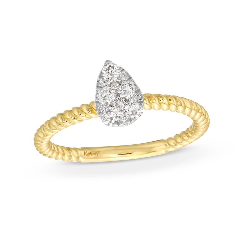 Main Image 1 of Kallati Diamond Teardrop Ring 1/4 ct tw Round 14K Yellow Gold