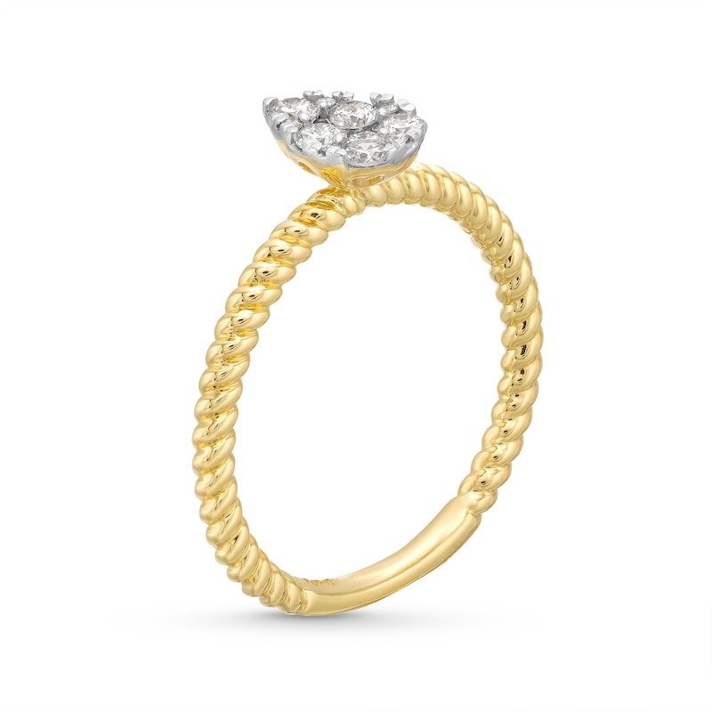 Main Image 3 of Kallati Diamond Teardrop Ring 1/4 ct tw Round 14K Yellow Gold