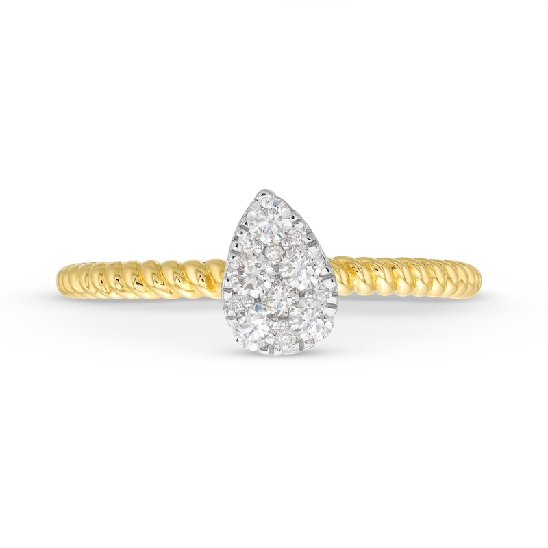 Main Image 4 of Kallati Diamond Teardrop Ring 1/4 ct tw Round 14K Yellow Gold