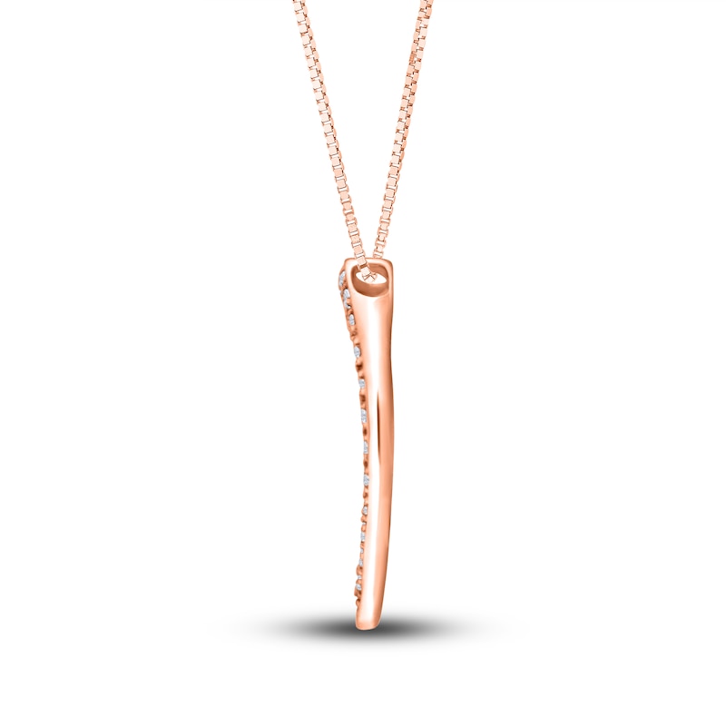 Diamond Heart Necklace 1/10 ct tw Round 10K Rose Gold