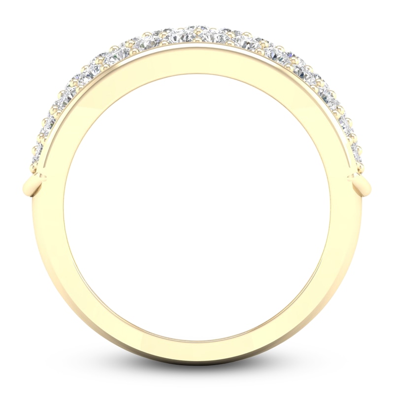 Diamond Pave Anniversary Band 1 ct tw Round 14K Yellow Gold