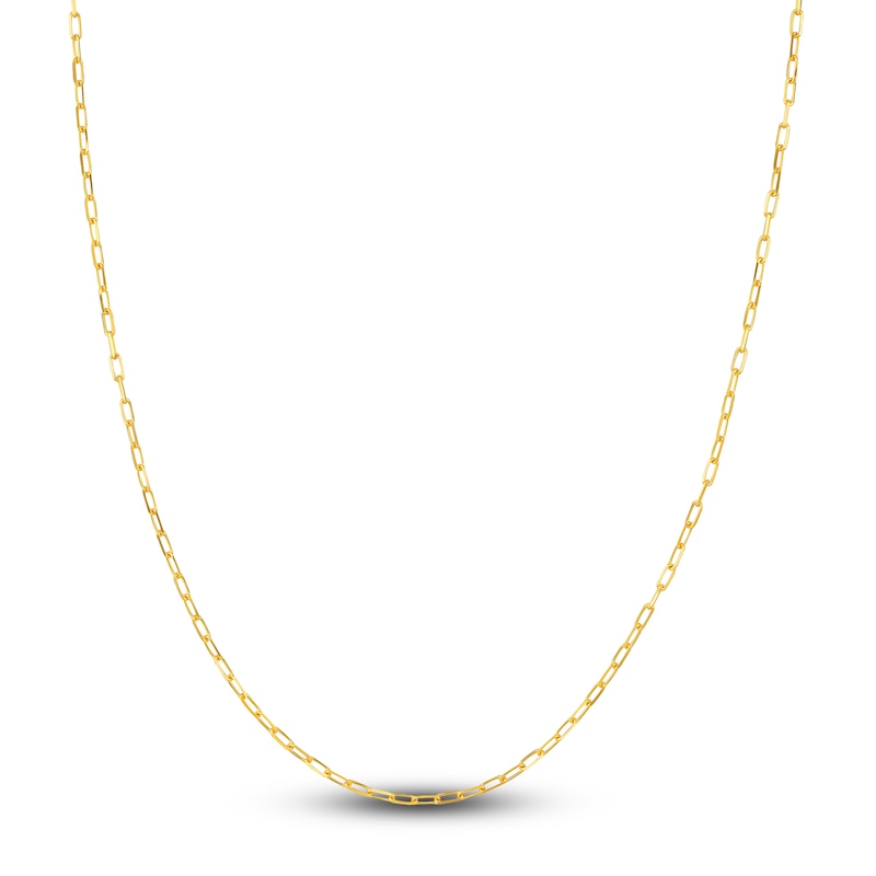 Solid Paperclip Chain Necklace 18K Yellow Gold 18" 1.95mm