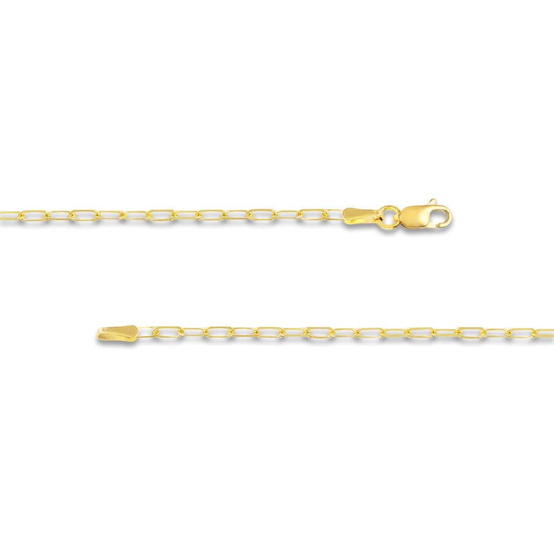 Solid Paperclip Chain Necklace 18K Yellow Gold 18" 1.95mm