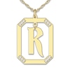 Thumbnail Image 1 of Diamond Initial Pendant Necklace 1/8 ct tw Round 14K Yellow Gold 18&quot;