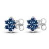 Thumbnail Image 2 of Natural Blue Sapphire Floral Stud Earrings 14K White Gold