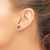 Thumbnail Image 3 of Natural Blue Sapphire Floral Stud Earrings 14K White Gold