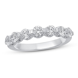 Diamond Anniversary Ring 1 ct tw Round 14K White Gold