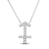 Thumbnail Image 1 of Diamond Sagittarius Necklace 1/10 ct tw Round 14K White Gold 16.75&quot;