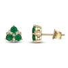 Thumbnail Image 1 of Natural Emerald & Diamond Stud Earrings 1/20 ct tw 14K Yellow Gold