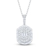 Thumbnail Image 1 of Baguette & Round-Cut Multi-Diamond Necklace 1/2 ct tw 14K White Gold 18&quot;