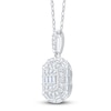 Thumbnail Image 4 of Baguette & Round-Cut Multi-Diamond Necklace 1/2 ct tw 14K White Gold 18&quot;