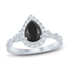 Thumbnail Image 0 of Brilliant Moments Pear-Shaped Black Diamond & White Diamond Engagement Ring 1-7/8 ct tw 14K White Gold