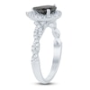 Thumbnail Image 1 of Brilliant Moments Pear-Shaped Black Diamond & White Diamond Engagement Ring 1-7/8 ct tw 14K White Gold