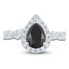 Thumbnail Image 2 of Brilliant Moments Pear-Shaped Black Diamond & White Diamond Engagement Ring 1-7/8 ct tw 14K White Gold