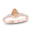 Thumbnail Image 0 of Pear-Shaped Natural Morganite & Diamond Engagement Ring 1/5 ct tw 14K Rose Gold