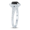 Thumbnail Image 2 of Brilliant Moments Oval-Cut Black Diamond & White Diamond Halo Engagement Ring 2-5/8 ct tw 14K White Gold