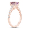 Thumbnail Image 1 of Brilliant Moments Oval-Cut Natural Light Amethyst & Diamond Engagement Ring 1/2 ct tw 14K Rose Gold