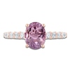 Thumbnail Image 2 of Brilliant Moments Oval-Cut Natural Light Amethyst & Diamond Engagement Ring 1/2 ct tw 14K Rose Gold