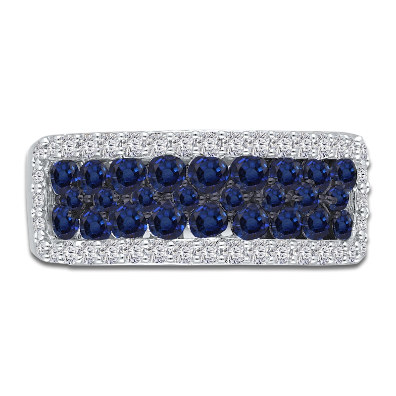 Main Image 2 of Kallati Round-Cut Natural Blue Sapphire & Diamond Ring 1/2 ct tw 14K White Gold