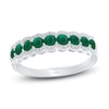 Thumbnail Image 0 of Kallati Round-Cut Natural Emerald & Diamond Ring 1/5 ct tw 14K White Gold