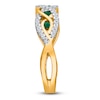 Thumbnail Image 3 of Kallati Round-Cut Natural Emerald & Diamond Ring 1/4 ct tw 14K Yellow Gold