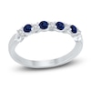 Thumbnail Image 1 of Kallati Round-Cut Natural Blue Sapphire & Diamond Ring 1/10 ct tw 14K White Gold