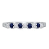 Thumbnail Image 2 of Kallati Round-Cut Natural Blue Sapphire & Diamond Ring 1/10 ct tw 14K White Gold