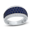 Thumbnail Image 1 of Kallati Round-Cut Natural Blue Sapphire & Diamond Ring 3/8 ct tw 14K White Gold