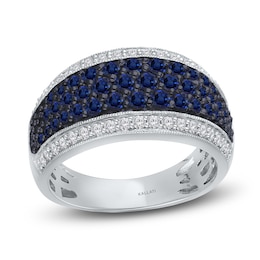 Kallati Round-Cut Natural Blue Sapphire & Diamond Ring 3/8 ct tw 14K White Gold