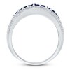 Thumbnail Image 2 of Kallati Round-Cut Natural Blue Sapphire & Diamond Ring 3/8 ct tw 14K White Gold