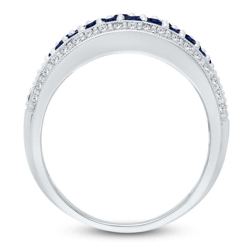 Main Image 2 of Kallati Round-Cut Natural Blue Sapphire & Diamond Ring 3/8 ct tw 14K White Gold