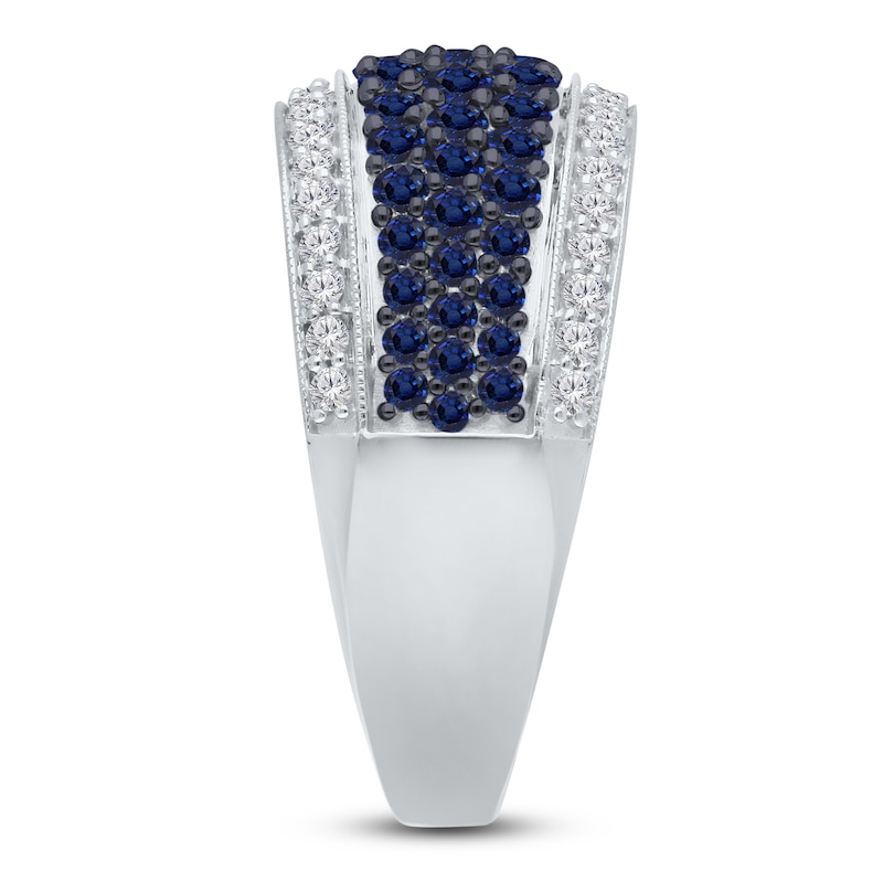 Main Image 3 of Kallati Round-Cut Natural Blue Sapphire & Diamond Ring 3/8 ct tw 14K White Gold