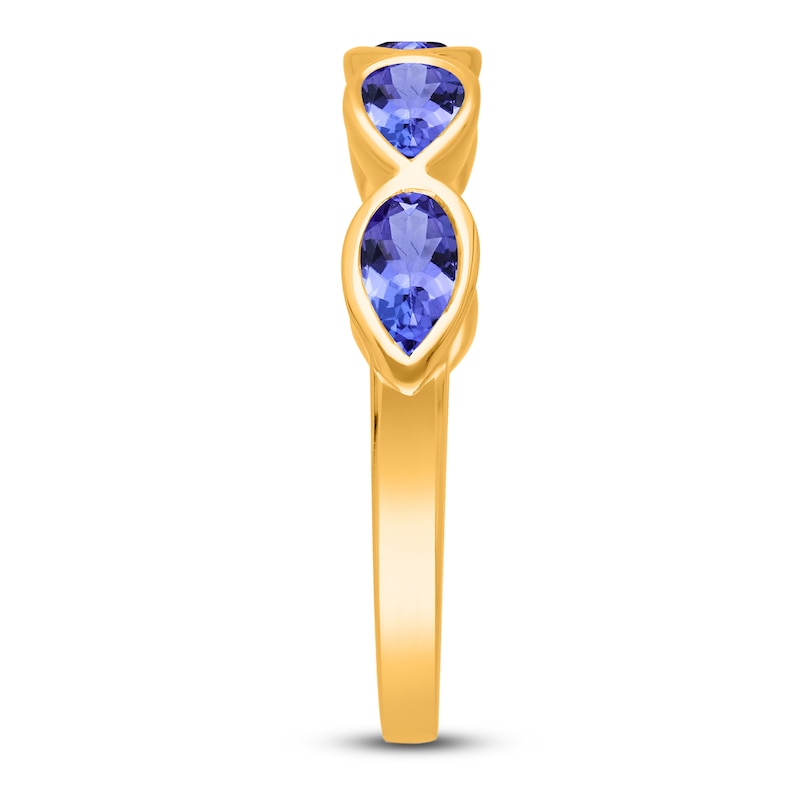 Main Image 4 of Kallati Natural Pear-Shaped Tanzanite Ring 14K Yellow Gold