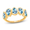 Thumbnail Image 1 of Kallati Pear-Shaped Natural Blue Topaz Ring 14K Yellow Gold