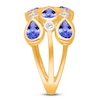 Thumbnail Image 3 of Kallati Pear-Shaped Natural Tanzanite & Diamond 1/6 ct tw Ring 14K Yellow Gold