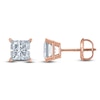 Thumbnail Image 0 of Certified Princess-Cut Diamond Solitaire Earrings 1-1/5 ct tw 14K Rose Gold (I/I1)