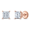 Thumbnail Image 1 of Certified Princess-Cut Diamond Solitaire Earrings 1-1/5 ct tw 14K Rose Gold (I/I1)