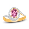 Thumbnail Image 0 of Kallati Oval-Cut Natural Pink Sapphire & Diamond Ring 1/4 ct tw 14K Yellow Gold