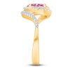 Thumbnail Image 2 of Kallati Oval-Cut Natural Pink Sapphire & Diamond Ring 1/4 ct tw 14K Yellow Gold