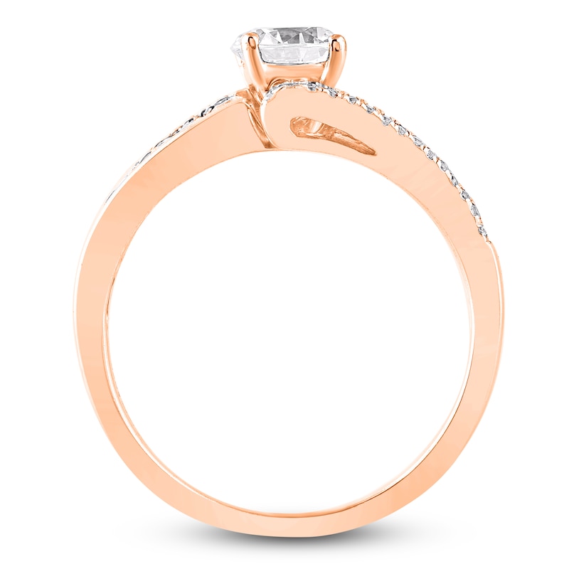 Main Image 2 of Round-Cut Diamond Bypass Engagement Ring 1 ct tw 14K Rose Gold