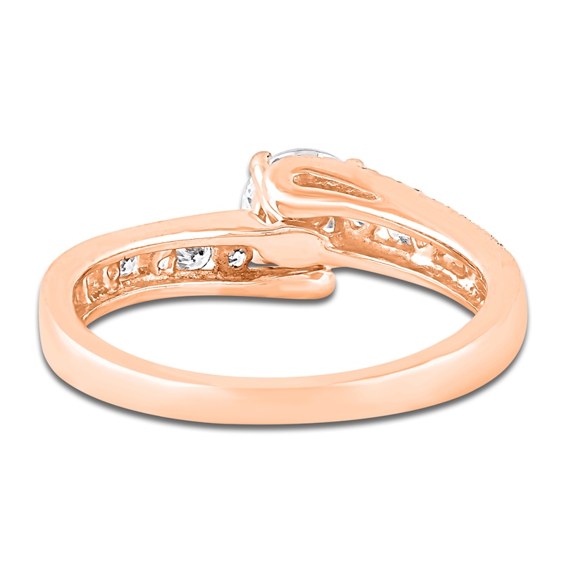 Main Image 3 of Round-Cut Diamond Bypass Engagement Ring 1 ct tw 14K Rose Gold