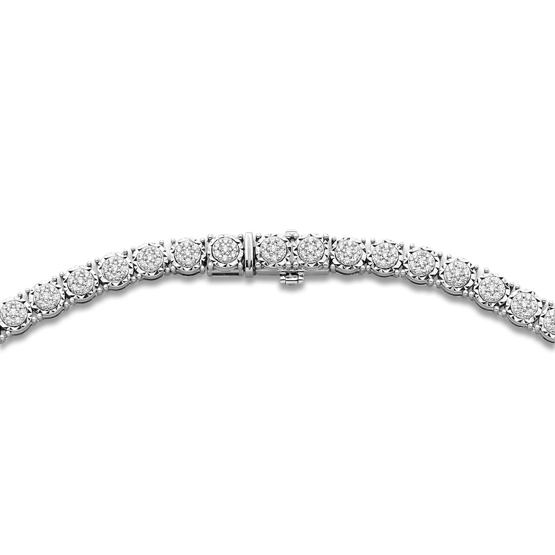 Men's Multi-Diamond Tennis Necklace 3 1/2 ct tw 10K White Gold 22"